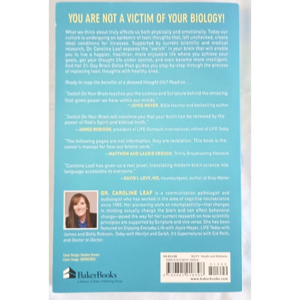 Switch On Your Brain by Dr. Caroline Leaf - 21 Day Detox Plan - Paperback - Picture 4 of 4